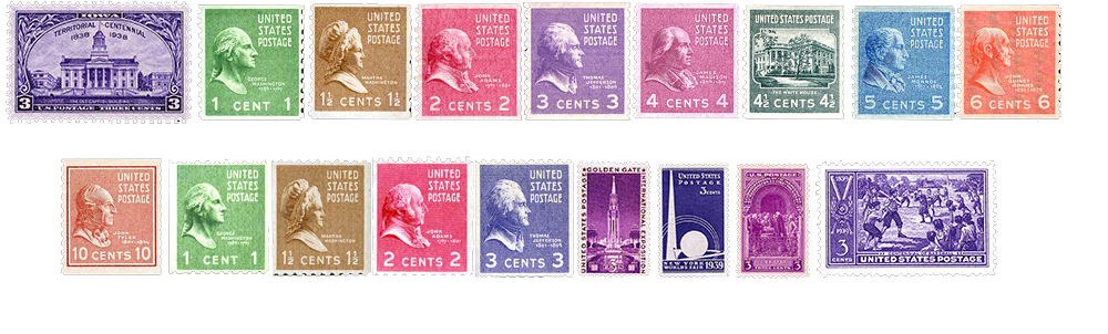 1939 US Postage Stamps