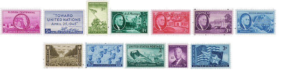 1945 US Postage Stamps