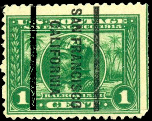 1913 US Stamps Scott # 397  Balboa mint og hinged 1cent Travelstamps see pics 