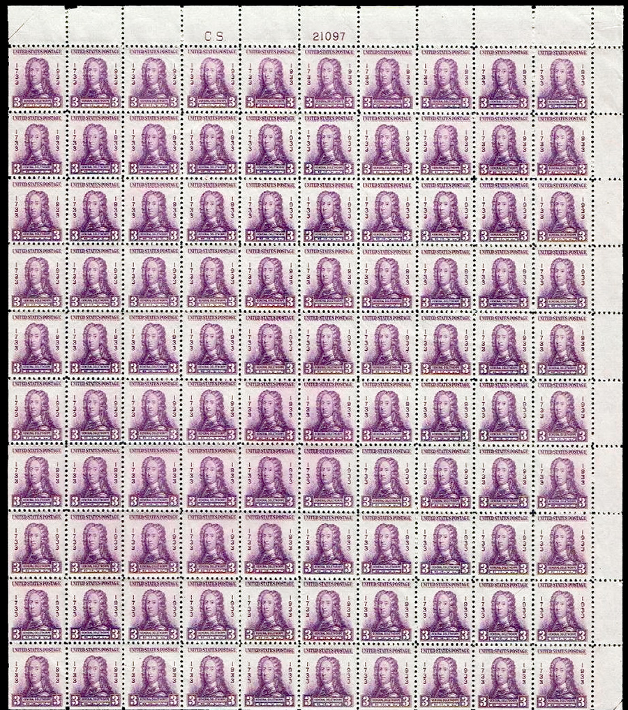 US stamp 726 sheet
