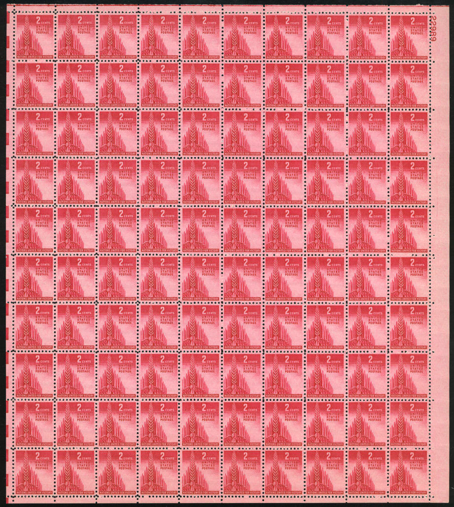 US stamp 907 sheet