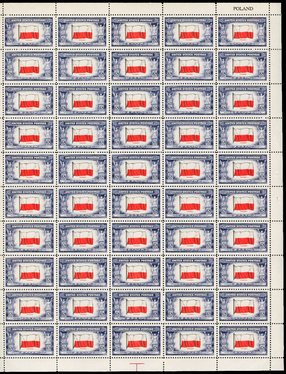 US stamp 909 sheet