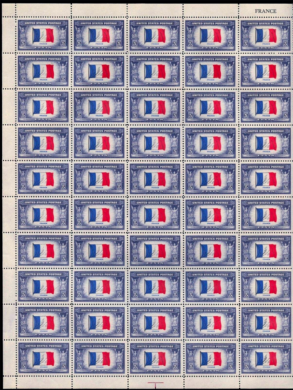 US stamp 915 sheet