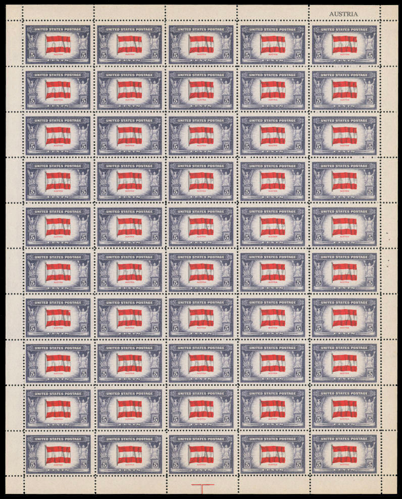 US stamp 919 sheet