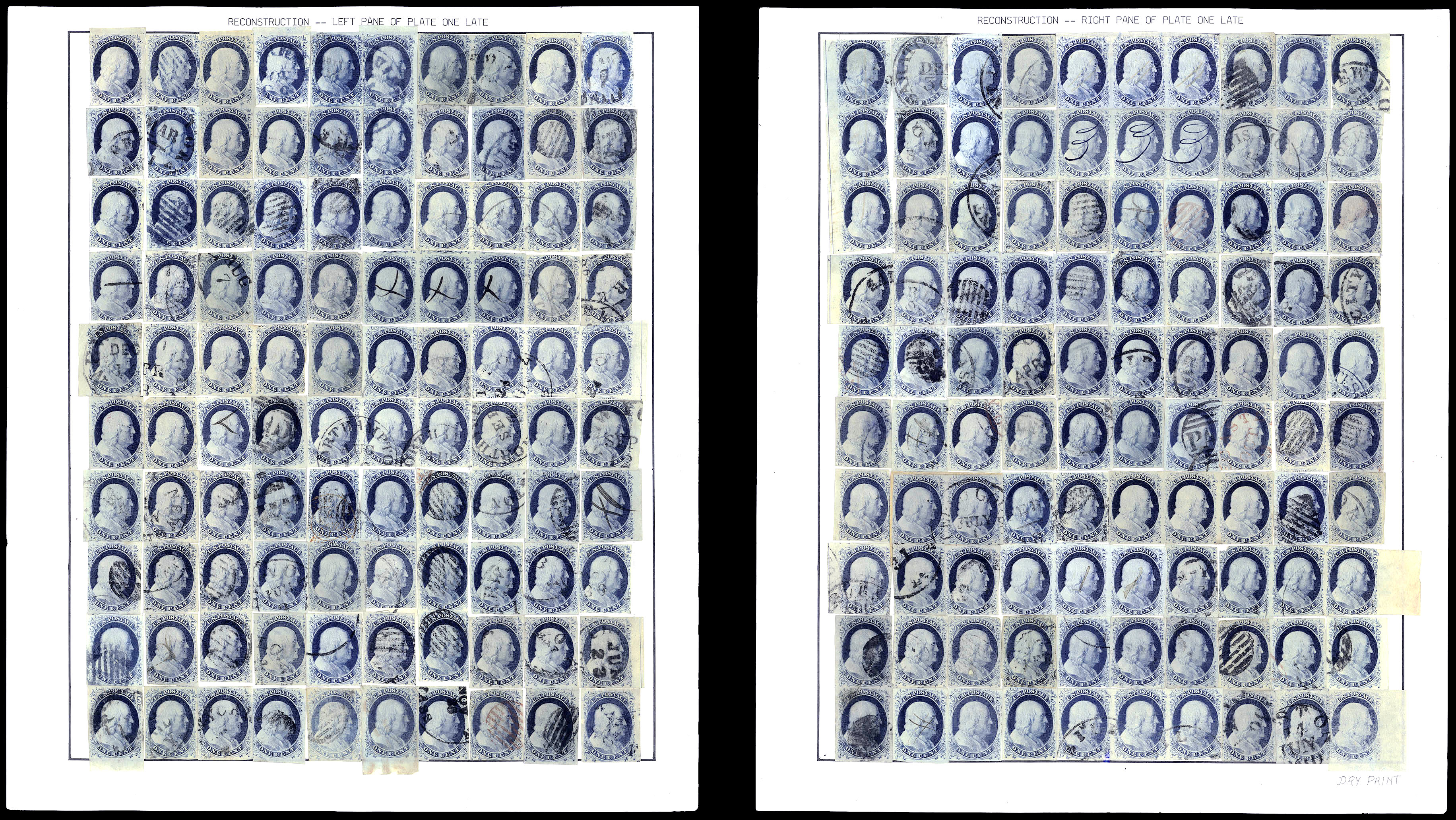 Plate 1 Late Plate Reconstrucion - US stamps
